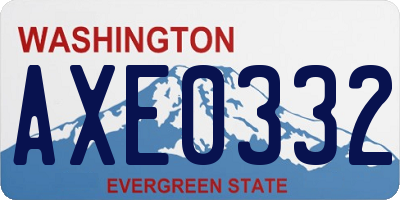 WA license plate AXE0332
