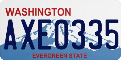WA license plate AXE0335