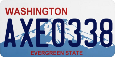 WA license plate AXE0338