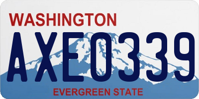 WA license plate AXE0339