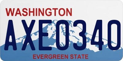 WA license plate AXE0340