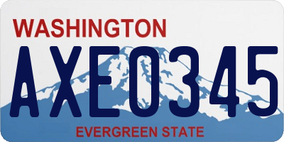 WA license plate AXE0345
