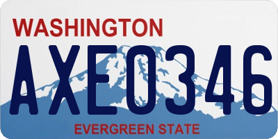 WA license plate AXE0346