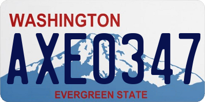 WA license plate AXE0347
