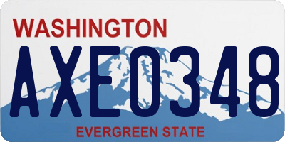 WA license plate AXE0348
