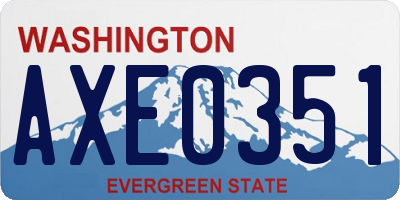 WA license plate AXE0351