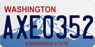 WA license plate AXE0352