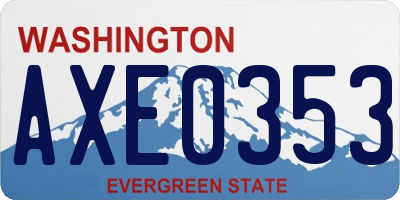 WA license plate AXE0353