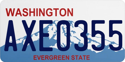 WA license plate AXE0355