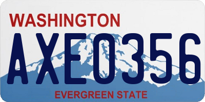 WA license plate AXE0356