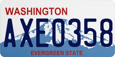 WA license plate AXE0358