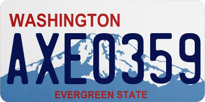 WA license plate AXE0359