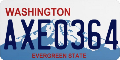 WA license plate AXE0364
