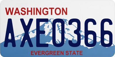 WA license plate AXE0366