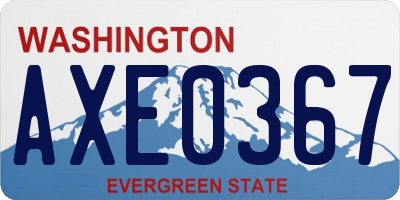 WA license plate AXE0367