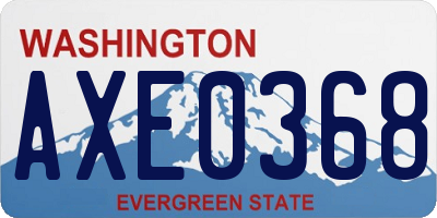 WA license plate AXE0368