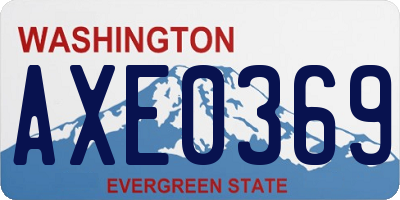 WA license plate AXE0369