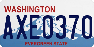 WA license plate AXE0370