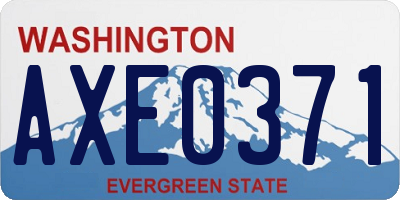 WA license plate AXE0371