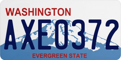 WA license plate AXE0372