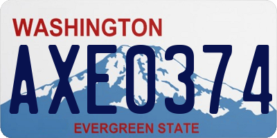 WA license plate AXE0374