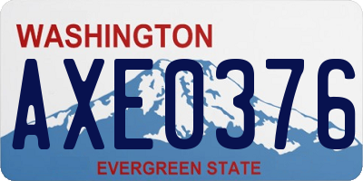 WA license plate AXE0376