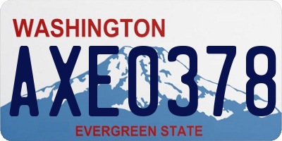 WA license plate AXE0378