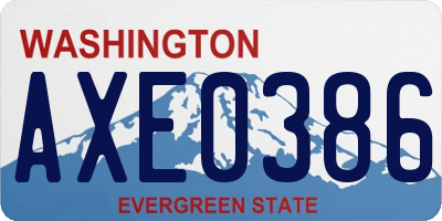 WA license plate AXE0386