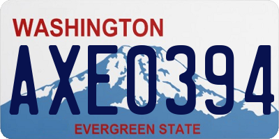 WA license plate AXE0394