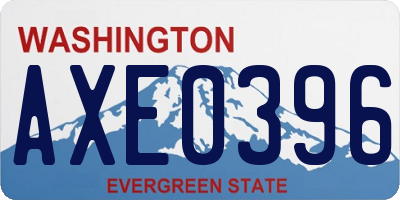 WA license plate AXE0396