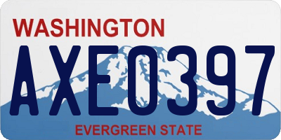 WA license plate AXE0397