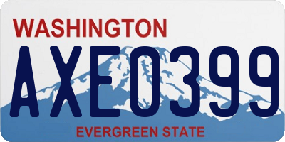 WA license plate AXE0399