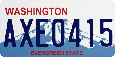 WA license plate AXE0415