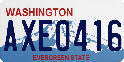 WA license plate AXE0416