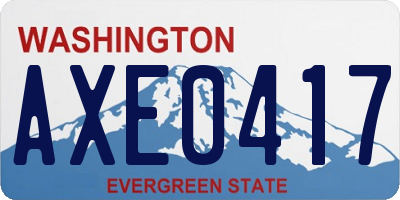 WA license plate AXE0417