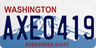 WA license plate AXE0419