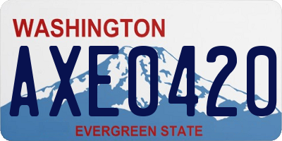 WA license plate AXE0420