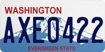 WA license plate AXE0422