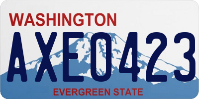 WA license plate AXE0423