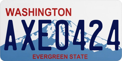 WA license plate AXE0424