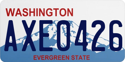 WA license plate AXE0426