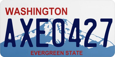 WA license plate AXE0427