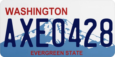 WA license plate AXE0428
