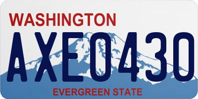 WA license plate AXE0430
