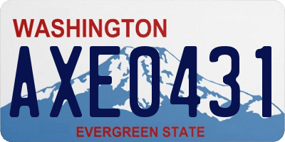 WA license plate AXE0431
