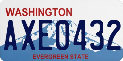 WA license plate AXE0432