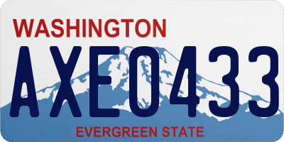 WA license plate AXE0433