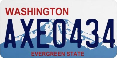 WA license plate AXE0434