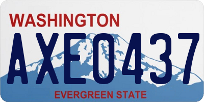WA license plate AXE0437