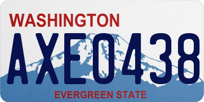 WA license plate AXE0438